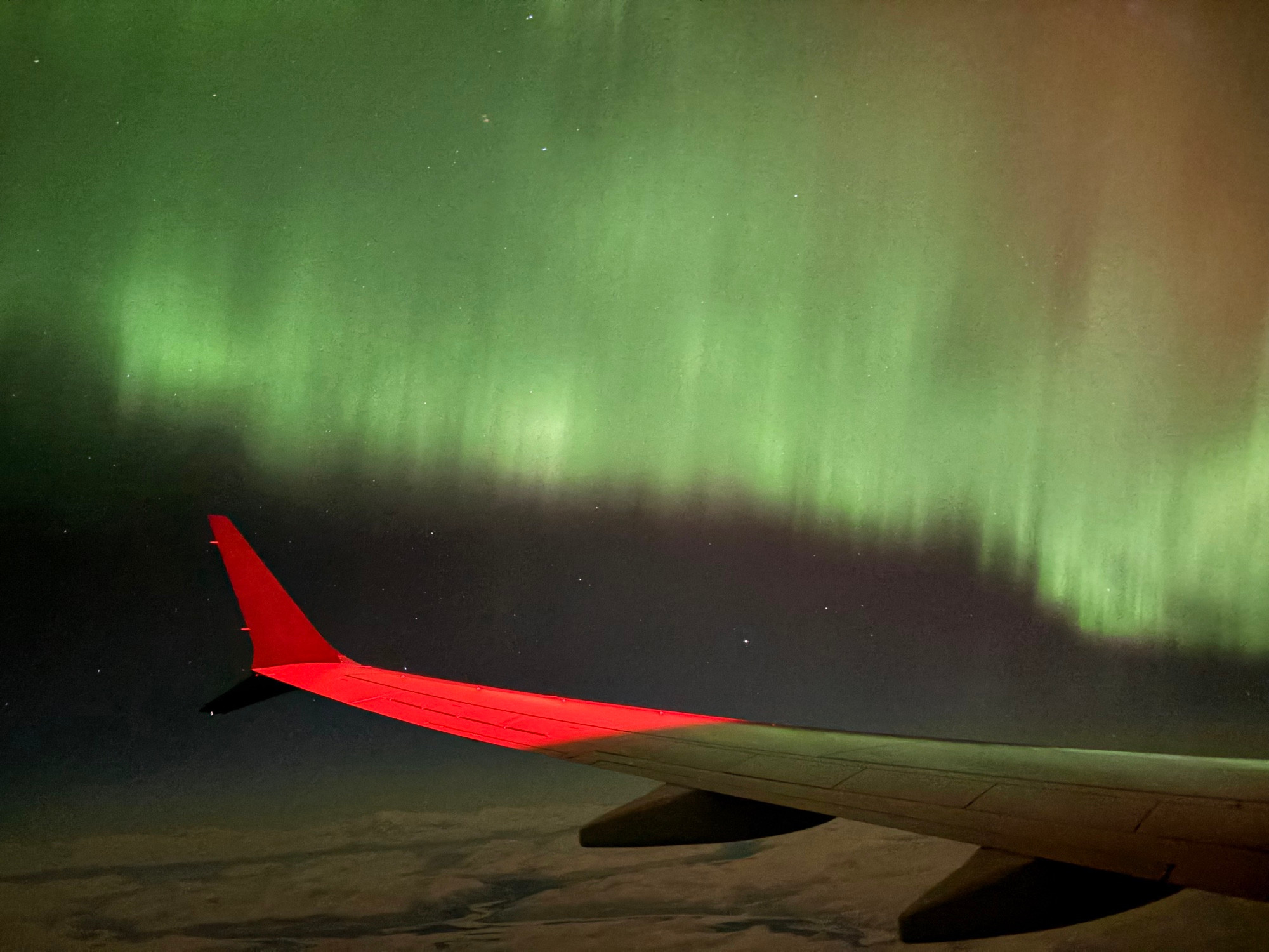 An aurora seen from a plane
